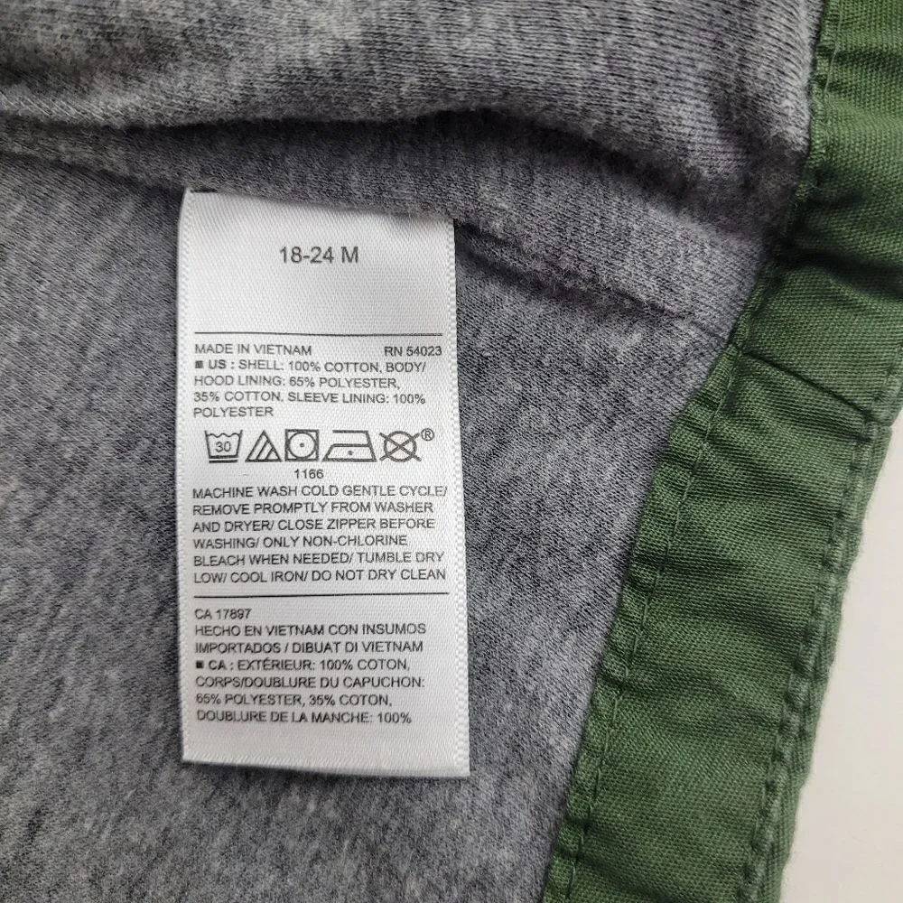 OLD NAVY 18-24mos toddler lined fatigues cargo jacket